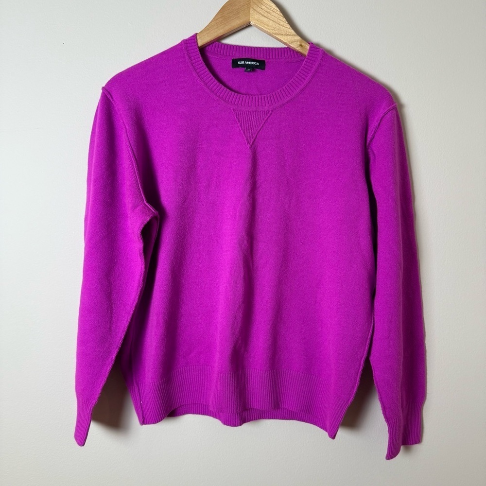 525 America Purple Ribbed Crewneck Sweater M